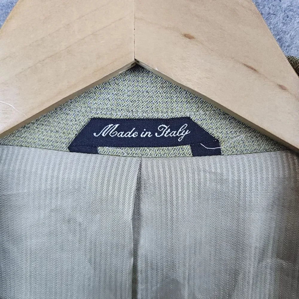 Zanetti Men's Blazer Yellow-Green Size 43R‎ Bozzalla & Lesna Super 100s Wool